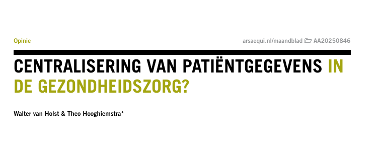 centralisering patiëntgegevens ars aequi